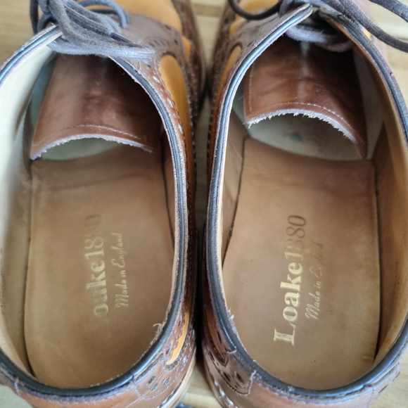 Loake brown/tan brouge lace up leather shoes uk 8 - Picture 6 of 10